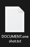 A screenshot of a text file, named "DOCUMENT.oneshot.txt"